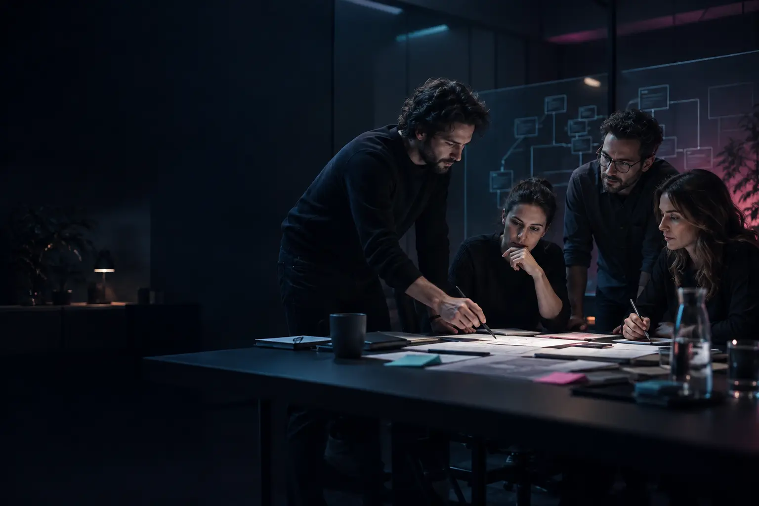 Équipe technique RGAIX travaillant collectivement sur une architecture logicielle