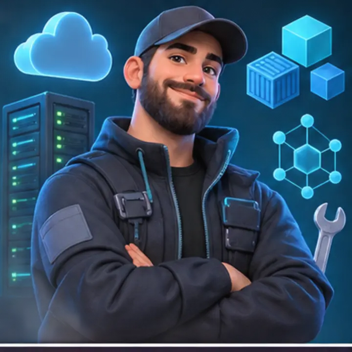 Personnage 3D illustrant un expert cloud et DevOps